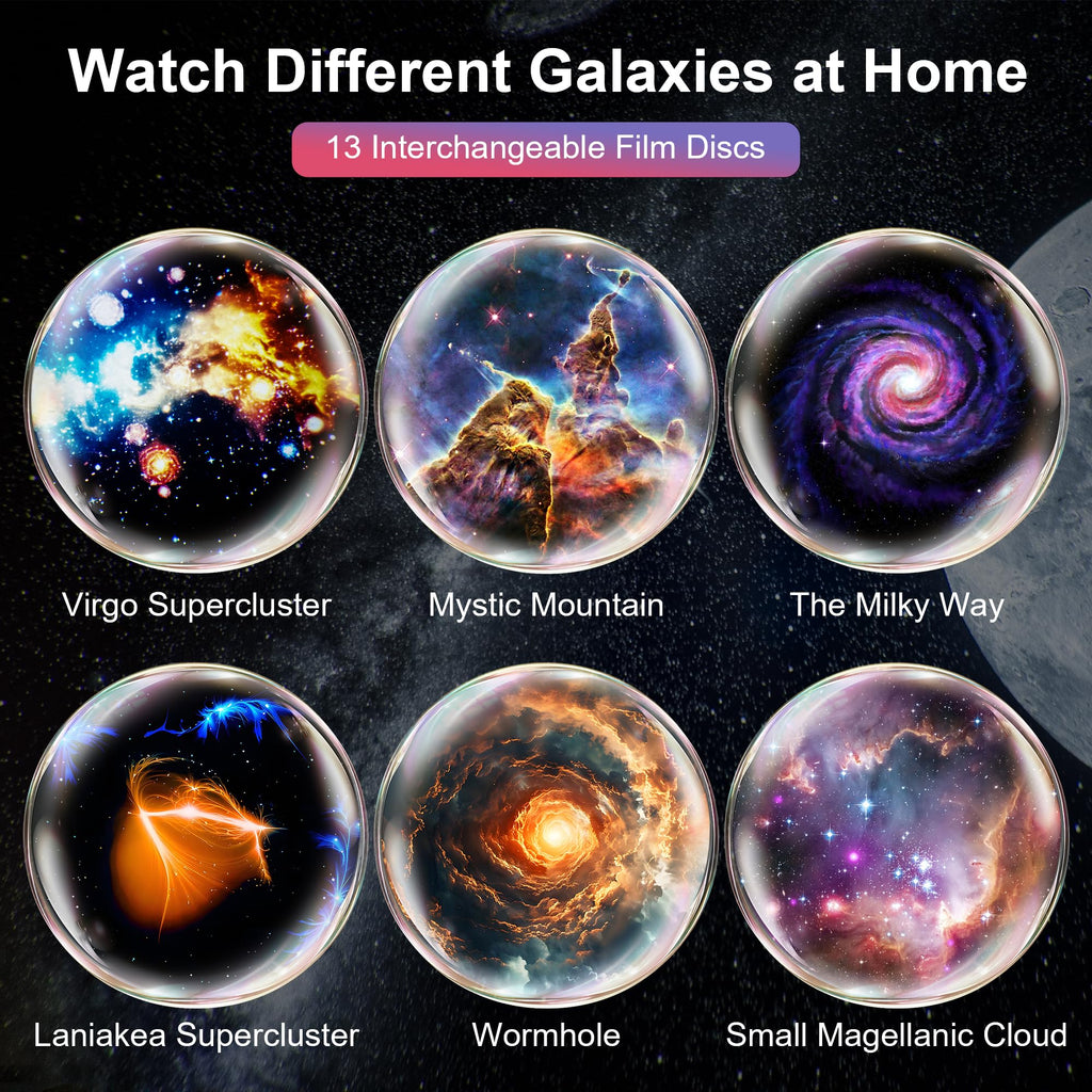 Planetarium Projector Pro for Bedroom, 13 in 1 Star Projector Galaxy Light, Ceiling Night Light Milky Way Mood Lighting with Timer, LED Space Galaxy Lamp Bedroom Room Decor for Adults Kids - White