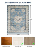 PROHALO Office Chair Mat for Hardwood Floor - 48"x60" Non Slip Under Desk Mat - Blue