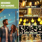 XDW-GIFTS String Light Pole - Steel Poles for Outdoor String Lights Hanging, Garden, Backyard, Patio Lighting Stand for Parties, Christmas, Wedding, 2 Pack
