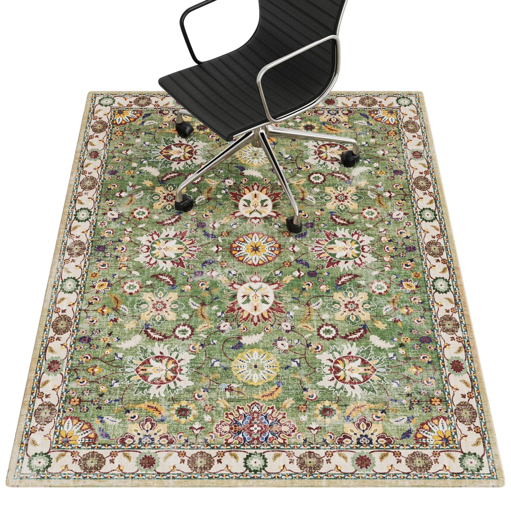 PROHALO Office Chair Mat for Hardwood Floor, 48"X 60" Desk Chair Mat for Hard Floors, Floor Mat for Office Chair，Under Desk Ofiice Rug for Rolling Computer Chair Gaming Chair-Green