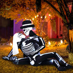 Funflatable 8.5 FT Giant Halloween Inflatables Cuddling Skeleton Couple Lovers Outdoor Decorations, Halloween Blow Up Yard Decorations with Built-in LED Lights for Yard Lawn Garden Decor