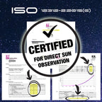 Solar Eclipse Glasses AAS Approved 2024 - Made in the USA CE and ISO Certified Safe Shades for Direct Sun Viewing (2 Pack)