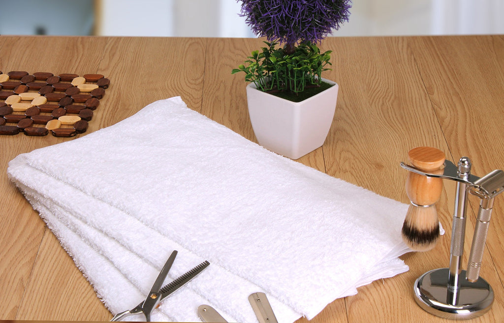 Utopia Towels - Salon Towel, Pack of 12 (Not Bleach Proof, 16x27 Inches) Highly Absorbent Cotton Towels for Hand, Gym, Beauty, Spa, and Home Hair Care, White