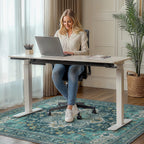 48"x60" Office Chair Mat for Hardwood Tile Floor, Under Desk Carpet Protector for Rolling Computer Chair Mat, Machine Washable Area Rug, Anti-Slip 1/5" Thick Low Pile Thin Vinyl Floor Mat, Turquoise