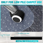 Office Chair Mat for Carpets, Clear Desk Floor Mat for Low, Flat and No Pile Carpeted Floors, Thick and Sturdy Carpet Protector for Desk Chair (48"x36" with Lip)