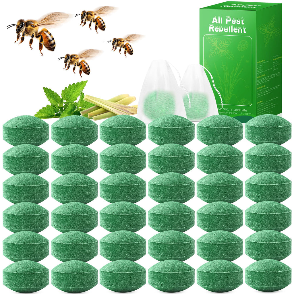 36 Pack Wasp and Bee Repellent Outdoor, Natural Peppermint Oil Carpenter Bee Repellent for Yellow Jackets, Hornets, Mud Wasps Deterrent for Indoor Outdoor Patio Garden Porch, Pet and Human Safe