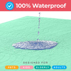 Utopia Bedding Waterproof Incontinence Bed Pads 34 x 36 Inches (Pack of 4, Green/Blue), Washable and Reusable Underpads for Adults, Elderly and Pets, Absorbent Protective Pads