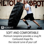 ROXOFIT Calf Brace for Torn Calf Muscle and Shin Splint Pain Relief - Calf Compression Sleeve for Lower Leg Injury, Strain, Tear - Neoprene Runners Tibia Splints Wrap for Men and Women