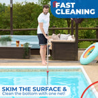 ProTuff 23" Fine Pool Net – 2 Year Unconditional Free Replacement – Cleans 3X Faster Than Vacuums – Wide Pool Skimmer with Deep Bag for Easy Maintenance – Skimmer Net for Leaves, Bugs & Other Debris