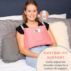 MOYOAMA Post Mastectomy Pillow - Recovery After Breast Cancer Surgery, Breast Augmentation - Lightweight Post Surgery Pillow with 4 Built-in Pockets to Support Healing - Breast Cancer Gifts for Women