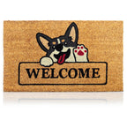 Welcome Dog - 17"x29" - Coir Door Mat with Heavy Duty Backing - Welcome Mats for Entryway, Porch - Anti-Slip PVC & Coconut Fiber Surface - Natural Home Accessories, Minimalist Original Design
