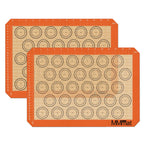 MMmat Silicone Baking Mat - Best German Silicone - Non Slip Silicone Baking Sheet, Non Stick Reusable Silicone Mats For Baking, Oven Liner, Counter Mat, 2 Half Sheets Macaron Baking Mats