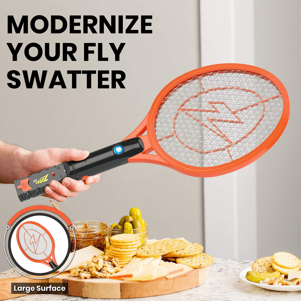 ZAP IT! Bug Zapper Rechargeable Bug Zapper Racket, 4,000 Volt, USB Charging Cable