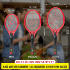 ZAP iT! Electric Fly Swatter Racket & Mosquito Zapper - High Duty 4,000 Volt Electric Bug Zapper Racket - Fly Killer USB Rechargeable Fly Zapper Indoor Safe