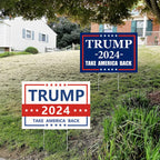 Probsin Trump 2024 Yard Sign 2 Pack Double Sided 12" x 17" with H-Stakes Blue and White Signs Take America Back Voted for Trump Outdoor Decorations for Yard, Lawn, Garden, Window, Party Supplies