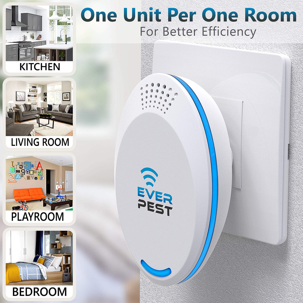 Ultrasonic Pest Repeller Control (2-Pack) Plug in Flea Rat Roach Mosquito Cockroaches Fruit Fly Rodent Insect Bug Cricket Mice Moth Scorpion Gnat Silverfish Squirrel Ultrasound Indoor Repellent Plug……