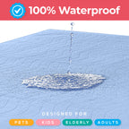 Utopia Bedding Waterproof Incontinence Bed Pads 18 x 24 Inches (Pack of 4, Blue), Washable and Reusable Underpads for Adults, Elderly and Pets, Absorbent Protective Pads