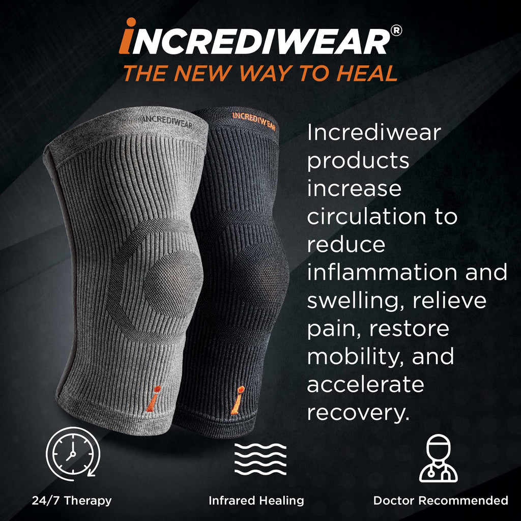 Incrediwear Knee Sleeve – Knee Braces for Knee Pain, Joint Pain Relief, Swelling, Inflammation Relief, and Circulation, Knee Support for Women and Men, Fits 12”-14” Above Kneecap (Black, Medium)