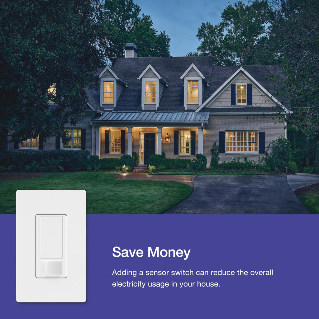 Lutron Maestro Motion Sensor Light Switch Indoor for Bathroom, Garage, Laundry Room, Closet, Occupancy Sensor Light Switch, Single-Pole, No Neutral, MS-OPS5M-WH