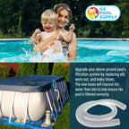 U.S. Pool Supply Above Ground Pool Hose Replacement 1.25" Diameter x 59" Long, Pack of 3 - White Premium Pool Filter Pump Hoses Compatible with Intex 607, 637 Pumps, 330, 530, 1000 GPH, 6 Metal Clamps