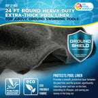 U.S. Pool Supply Ground Shield 24-Foot Round Heavy Duty Pool Liner Pad for Above Ground Swimming Pools - Protects Pool Liner, Prevents Punctures, Weed Barrier, Eco-Friendly Fabric - Extends Liner Life