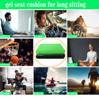 Plus Size Gel Seat Cushion for Long Sitting, Extra Large and Thick Seat Cushion, Back, Hip, Sciatica, Tailbone Pain Relief Cushion for Office Chairs, Wheelchairs, Cars, Stadium. (Grass Green)