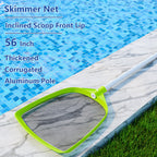 Sepetrel Pool Skimmer Net- Total Length 72 inches Rake with Pole,Accessories for Cleaning Inground/Above Ground Swimming Pool, Pond,Spa and Hot Tub Leaf Debris