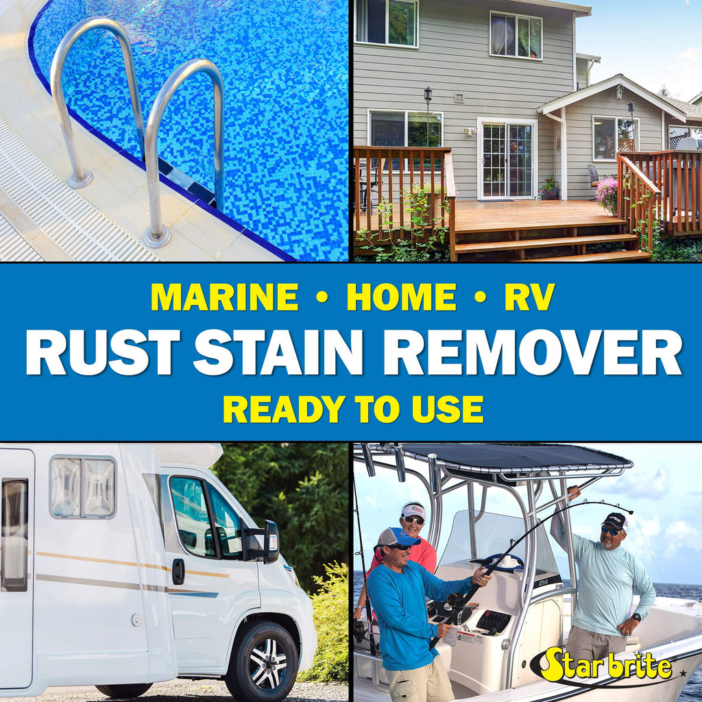 STAR BRITE Rust Stain Remover Spray - Instantly Dissolve Corrosion Stains on Fiberglass, Vinyl, Fabric & Painted Surfaces - Also Removes Sprinkler Stains & Mold & Mildew Stain Remover + Cleaner