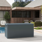 ZYJOYY 100 Gallon Resin Deck Box Waterproof Outdoor Storage Box and Patio Furniture Side Table for Pool Accessories, Gardening Tools, Outdoor Indoor Cushions, Lockable, UV Resistant