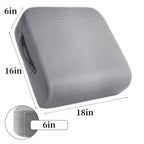 MABOZOO Extra Thick Chair Cushions,Office Chair Booster Seat Cushion to Raise Seat Height for Pain Relief,18 x 16 x 6 inch Non Slip Memory Foam Thick Cushion with Carry Handle（Grey）