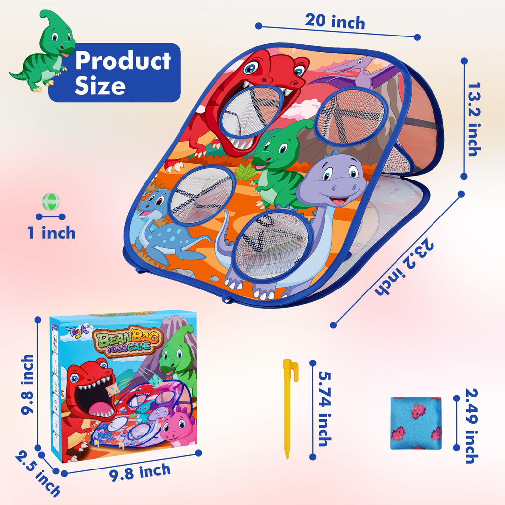 Dinosaur Bean Bag Toss Game Toy Outdoor Toss Game, Family Party Party Supplies for Kids, Gift for Boys Birthday or Christmas for Toddlers Ages 3 4 5 6 Year Old