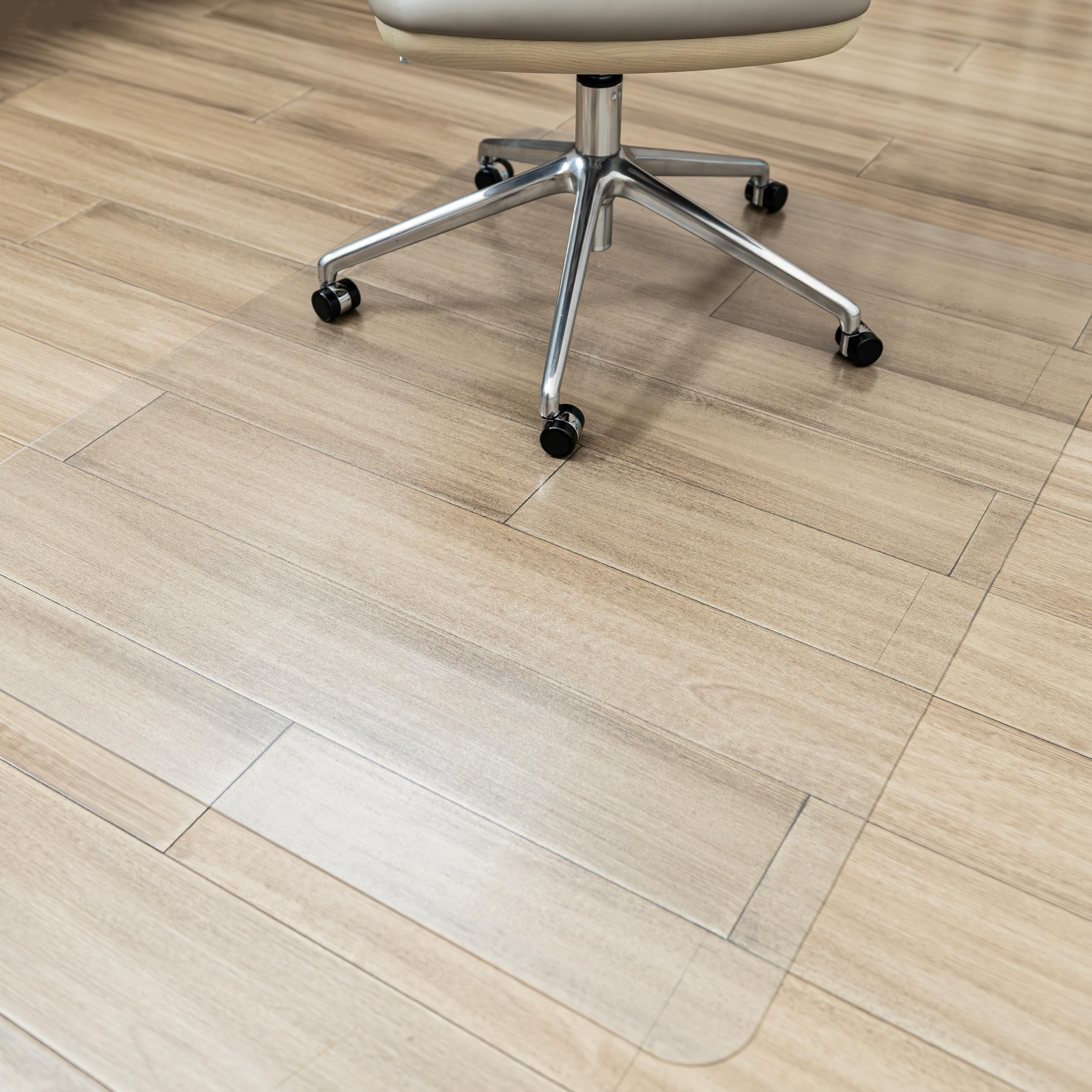 Lociciwayo Office Chair Mat for Hardwood Floor, Plastic Floor Mat with Non-Slip Texture, Rectangle Hard Floor Desk Chair Mat with Milled Edge (36"x48" inch)