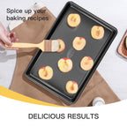 Cookie Sheets for Baking Nonstick - HONGBAKE Baking Sheet Pan Set of 3, Half/Quarter/Jelly Roll Pan for Oven with Diamond Texture Pattern, 57% Thicker Carbon Steel Cookie Trays, Dark Grey