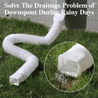 Gutterlix 1 Pack Flexible Gutter Downspout Extensions Extendable from 21" to 67", Downspout Extender Comes with Adapters, Thickened Down spout Drain Extension for Rainwater Drainage(White)