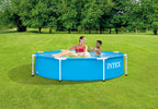 INTEX 28205EH Metal Frame Above Ground Swimming Pool: 8ft x 20in – Puncture-Resistant Material – Easy Assemble – Rust Resistant – 483 Gallon Capacity