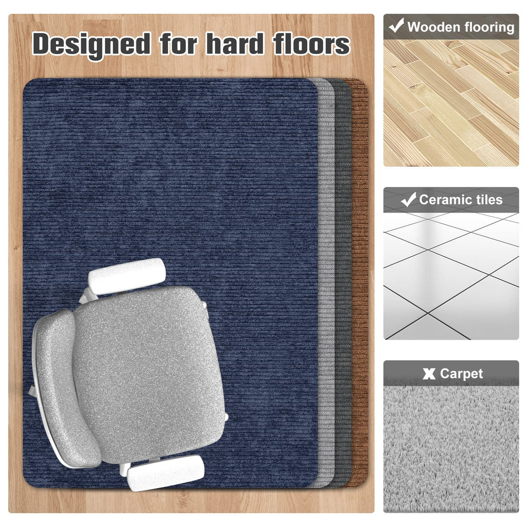 Placoot Desk Chair Mat for Hardwood Floor Corduroy Surface 1/6" Thick 55"x35" Office Chair Mat for Rolling Chairs-100% Large Anti-Slip Backing Under Desk Low-Pile Office Rug Floor Mat for Office/Home