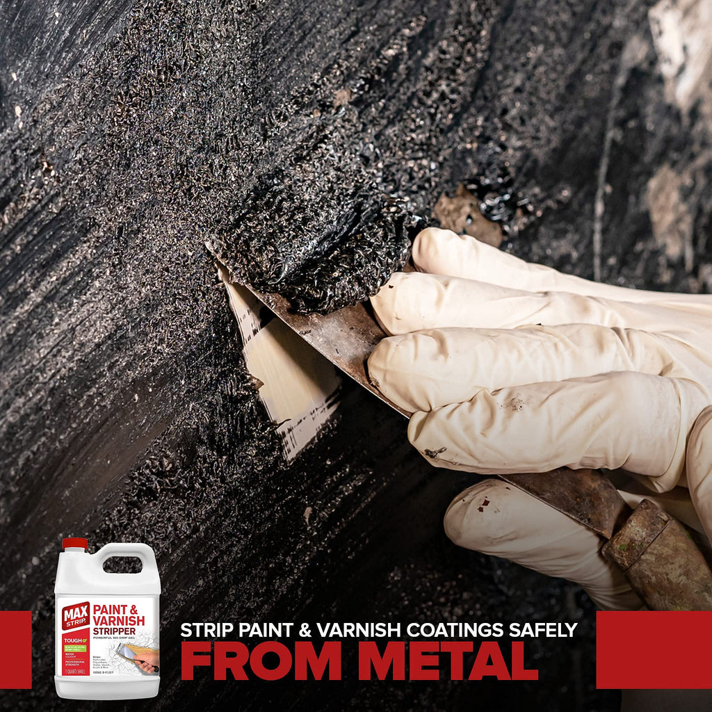 Max Strip Paint & Varnish Stripper 32oz - Paint Stripper for Multiple Layers of Acrylic, Latex, Oil & Water-Based Paints, varnishes. for Wood, Metal, Masonry, Plaster, Tile, molding.
