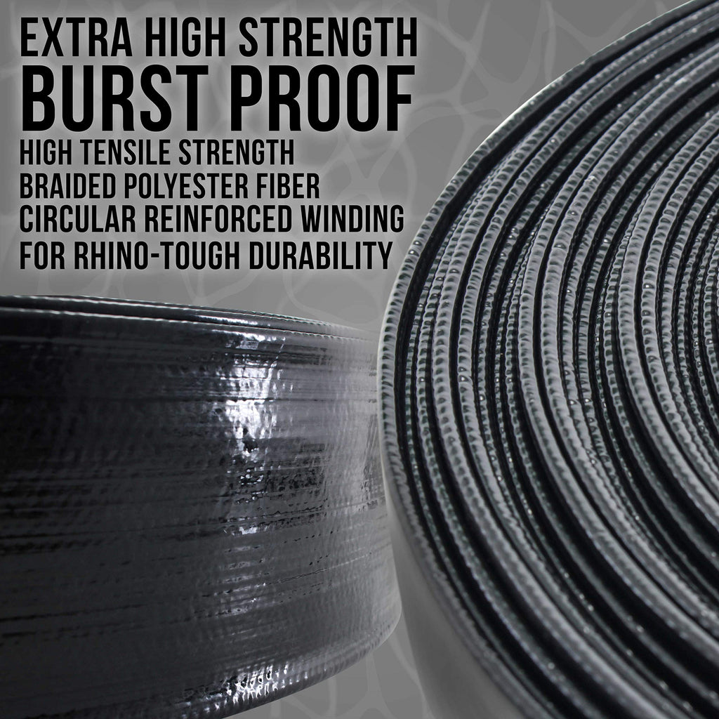 U.S. Pool Supply Pool Backwash Hose 1 1/2 Inch Diameter x 50 Feet - Discharge Hose for Pump, Sand Filter & Sump Pump Hoses - Burst Resistant Lay Flat Drainage Hoses for Inground & Above Ground Pools