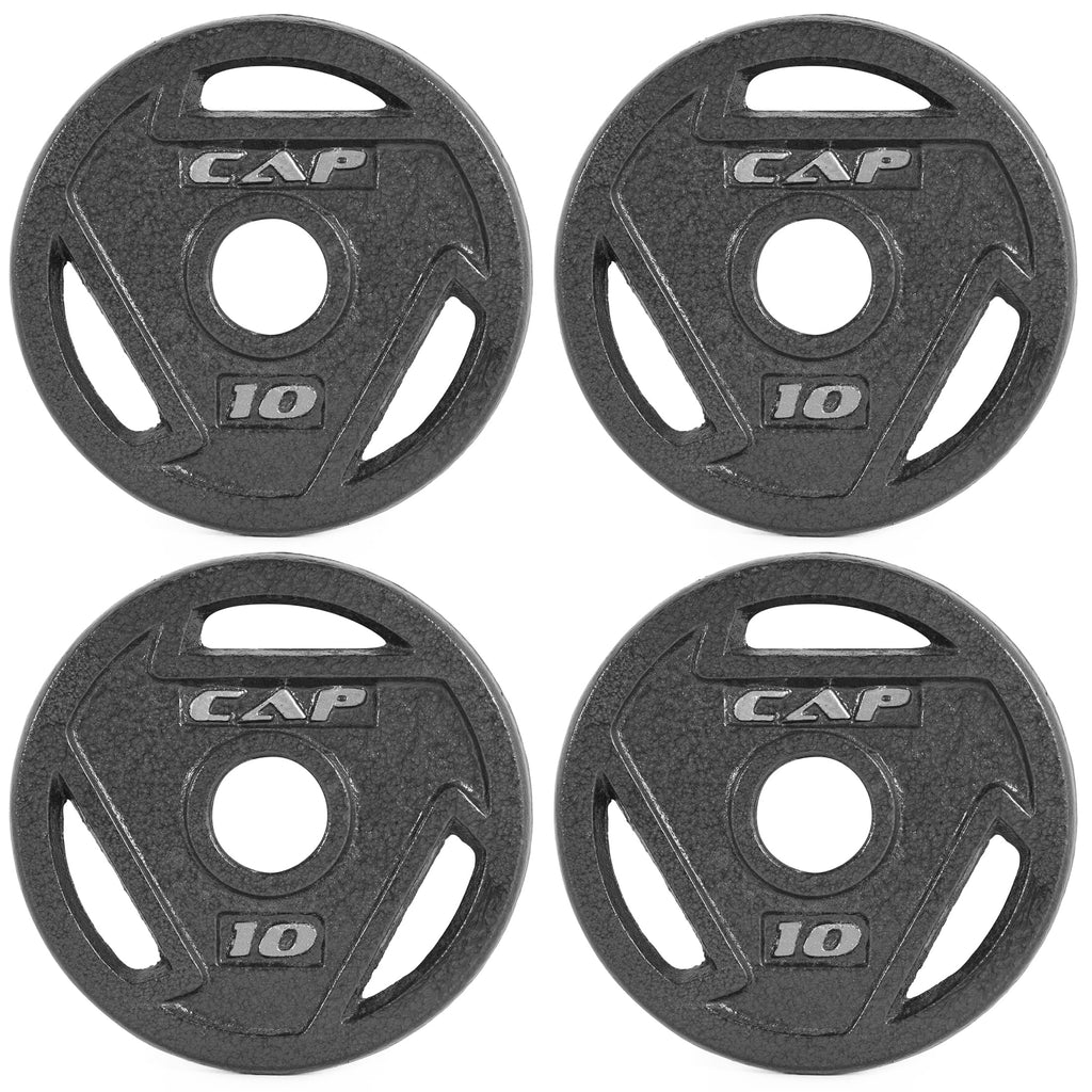 CAP Barbell 2-Inch Olympic Grip Weight Plate, 10 lb, Set of 4,Black
