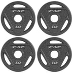 CAP Barbell 2-Inch Olympic Grip Weight Plate, 10 lb, Set of 4,Black