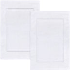 Utopia Towels Cotton Banded Rug Bath Mats, [Not a Bathroom Rug] 21x34 Inches, 100% Ring Spun Cotton - Highly Absorbent and Machine Washable Shower Bathroom Floor Towel, White, 2 Pack
