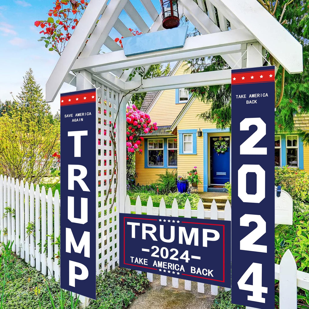 Ouraqto Trump 2024 Flag Yard Signs Trump Banner Trump Merchandise Take America Back Garden Flag Donald Trump MAGA for Outside Outdoor Decorative