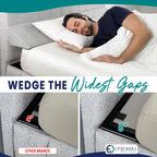 EPHEDORA Bed Wedge Pillow for Headboard Gap Filler King Size - High Density Memory Foam Headboard Pillow Wedge Prevents Items Falling - Triangle Mattress Spacer with Pockets