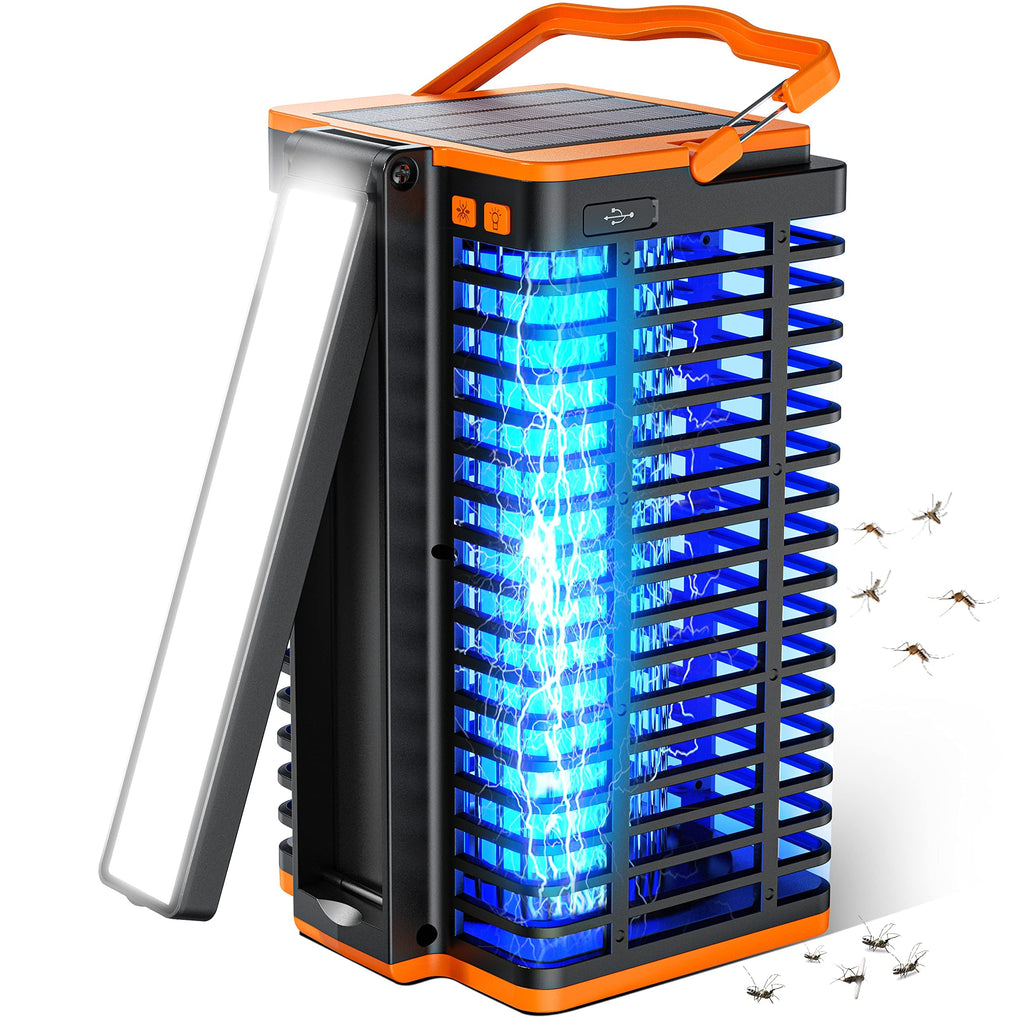 Solar & Electric Mosquito Zappers with Reading Lamps, 4200V Insect Killers for Indoor Outdoor Home Backyard Patio Camping