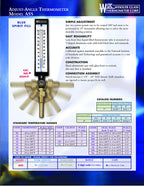 WGTC Thermometer AS5H909 9" Scale, 3-1/2" Stem Length, -40/110°F Temperature Range Blue Spirit Filled Industrial Thermometer with ABS Case, and Adjustable Angle Stem