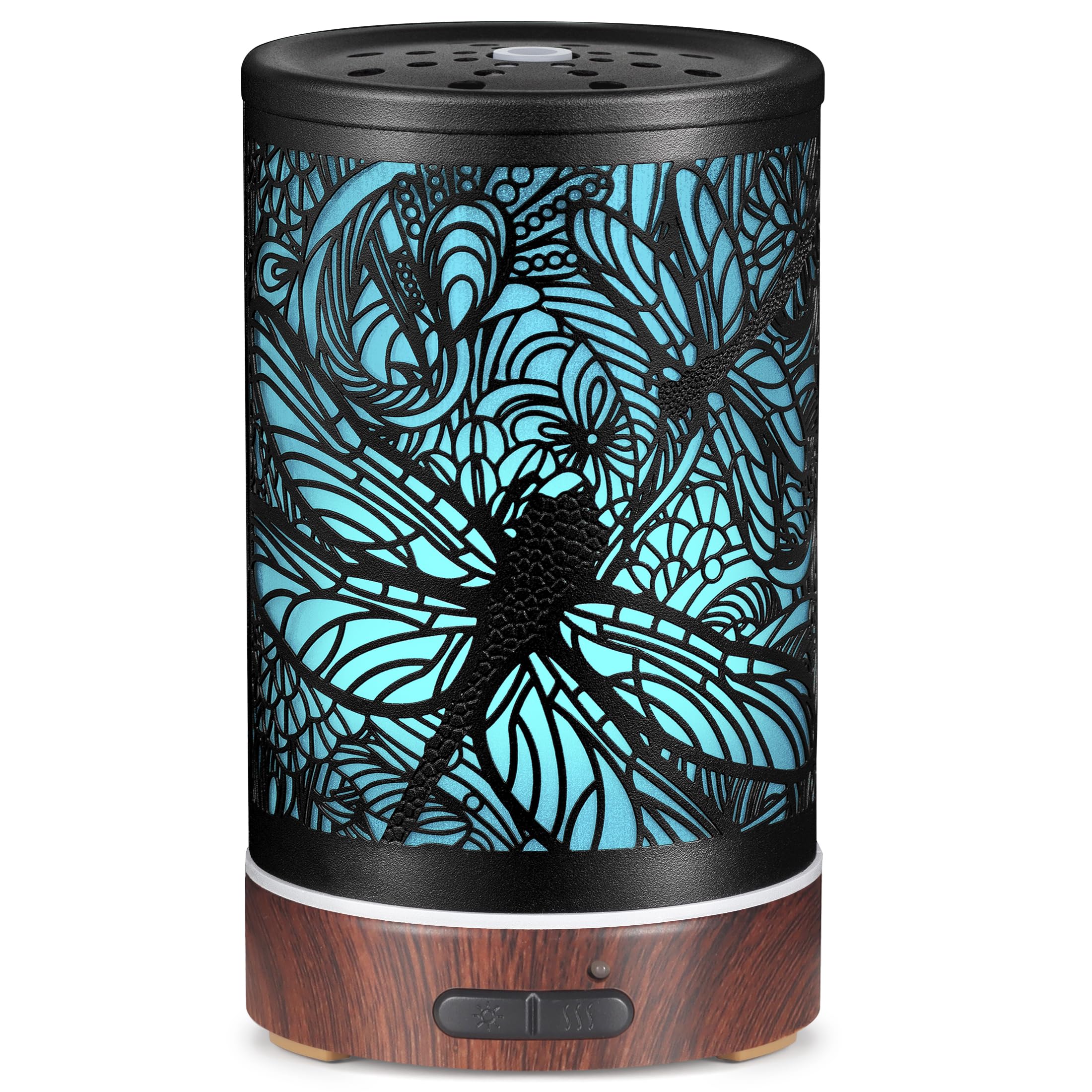 Essential Oils Diffuser,Aromatherapy Diffuser Gifts for mom,Valentines Day Gifts,Metal Cool Mist Humidifier with 7 Colors Lights Waterless Auto Off Air Diffusers (Dragonfly)