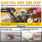 [Upgraded] Rodent Barrier Kit, Steel Wool Included PU Spray Foam Hole Filler for Mice Control 3.2"x7.5’ Rodent Control Fill Fabric, Gloves, Scissors,Gap Blocker in Hole Pipeline Vent in House, Garage