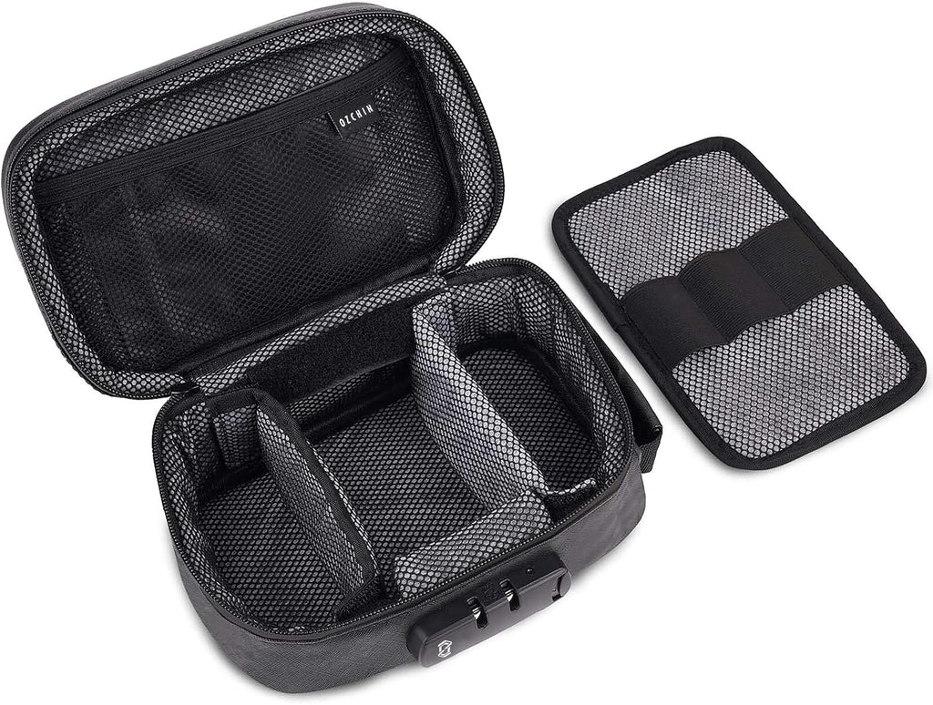 OZCHIN Smell Proof Bag with Combination Lock Lunch Bag File Organizer Case Container; Medicine Lock Bag Travel Storage Case