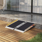 ORFORD Non-Skid Foldable Wheelchair Ramp 2FT, Threshold Ramp with a Non-Slip Surface, Portable Aluminum Foldable Mobility Scooter Ramp, for Home, Steps, Stairs, Doorways, Curbs