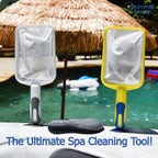The Skimmie Scoop - Patented Handheld Skimmer with Fine Mesh Net for Spa, Hot Tub, Cold Plunge and Small Pool Cleaning - Lightweight and Durable with Powerful Suction Cup - Clean Out Filter (White)